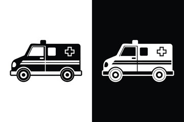 Editable Ambulance Vector Icon. Medical Transport Silhouette for Web, UI, and Healthcare Designs
