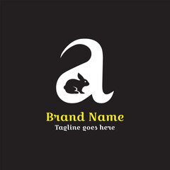 Obraz premium Combination of letter a and rabbit logo. Suitable for your business. Vector Illustration