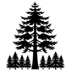 Obraz premium set of christmas trees