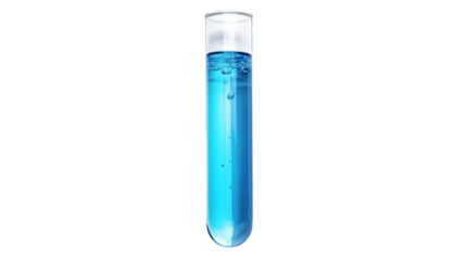 Blue Liquid in Test Tube Science Experiment Image