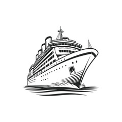 Obraz premium Cruise Ship Silhouette
