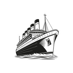Obraz premium Cruise Ship Silhouette