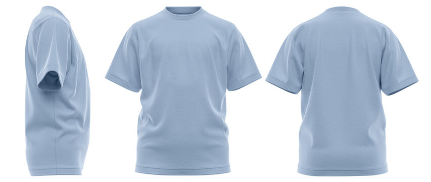Cotton T-Shirt Short Sleeve Round Neck for Boys - High Quality 3D Rendered Mockup
