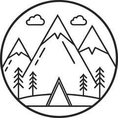 vector illustration of a mountain landscape
