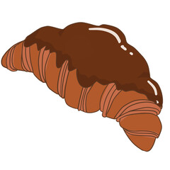 chocolate croissant vector illustration