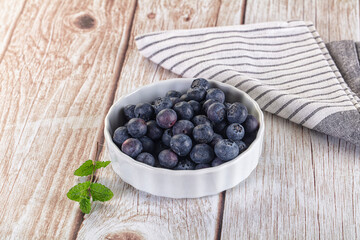 Raw ripe sweet and juicy blueberry