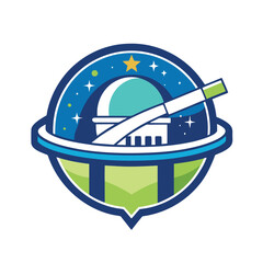 Fototapeta premium observatory logo vector design illustration