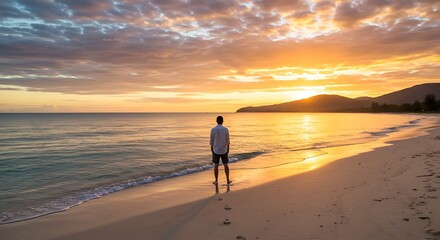 Naklejka premium Golden Hour Reverie AI Generated