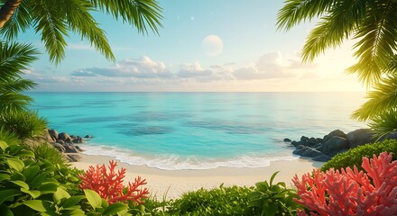 Golden Hour Oasis AI Generated