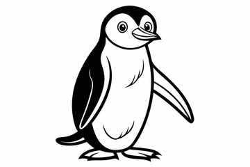 coloring page line artthe penguin black vector