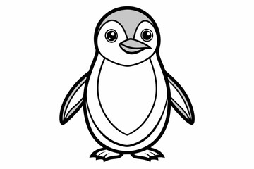 coloring page line artthe penguin black vector