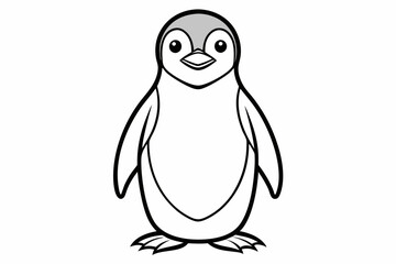 coloring page line artthe penguin black vector