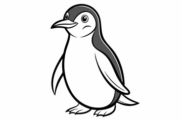coloring page line artthe penguin black vector