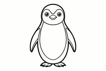 coloring page line artthe penguin black vector