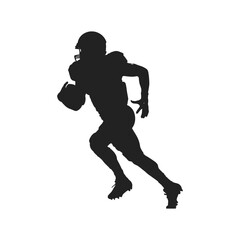 Football Player Silhouette set Clipart on a white Background