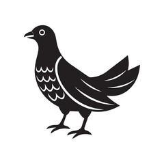 Obraz premium Vector bird silhouette, a dove on branch illustration