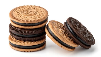 biscuit oreo cookies isolated on a white white background
