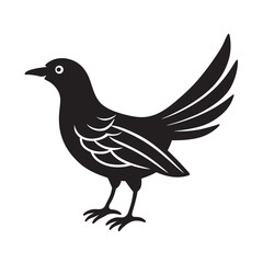 Black bird silhouette vector art