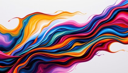 An abstract representation of flowing paint, where colors blend and swirl together on a smooth canvas.