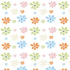 Seamless floral pattern, cute libertise ditsy print, abstract floral ornament. Delicate botanical textile fashion design: small hand drawn flowers. Vector illustration.