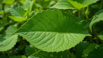 "Green Leaves in Garden During Summer: Fresh Natural Background for Spring and Nature Themes"