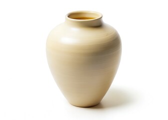 Cream Ceramic Vase, Minimalist Home Decor, Elegant Modern Vase, Drone Photography, White Background