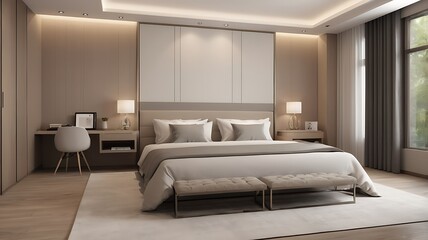Modern Minimalist Living Room with Elegant Wooden Decor and Cozy White Sofa – Luxury Home Interior Design 