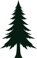 Fototapeta premium christmas tree vector and pine tree line art vector