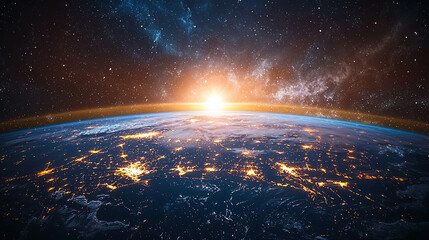 Earth at Dawn from Space