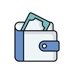 Wallet  icon isolated on a white background. Vector illustration.