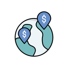 Currency icon isolated on a white background. Vector illustration.