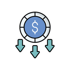 Decrease  icon isolated on a white background. Vector illustration.