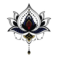 Beautiful Lotus Flower Design with Ornamental Details