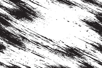 Black brush strokes vector illustration, abstract grunge texture on white background.
