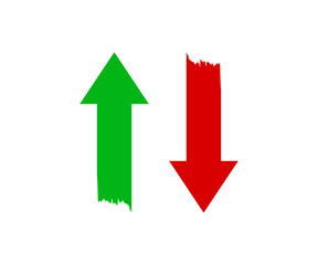 Green Up and Red Down Arrows Direction Trend and Market Movement Icon