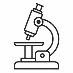 microscope-outline-on-white-background 