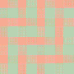 Fototapeta premium Fire pale salmon Seamless Tartan with Neon greenish grey accents Fabric Design