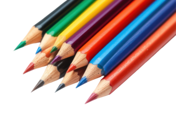 colored pencils isolated on transparent or white background