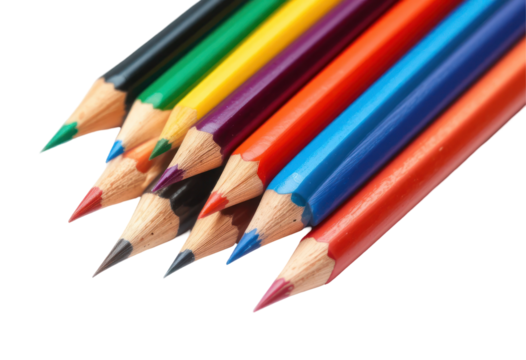 colored pencils isolated on transparent or white background - Powered by Adobe