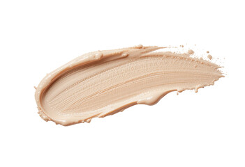 nude brush stroke. textured smear of skin care and makeup cosmetic products isolated on transparent or white background, makeup smudge, cream cosmetic smudge or paint brush stroke