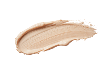 nude brush stroke. textured smear of skin care and makeup cosmetic products isolated on transparent or white background, makeup smudge, cream cosmetic smudge or paint brush stroke