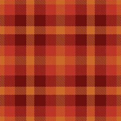 Elegant Neon orange brown & Smoky rusty red Seamless Tartan Fabric Design