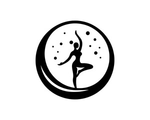 Yoga logo design icon symbol vector illustration. International yoga day.  meditation, relaxation, and healthy lifestyle.