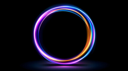Future Digital Technologies Concept: Blue and Purple Digital Tech Circle on Dark Background