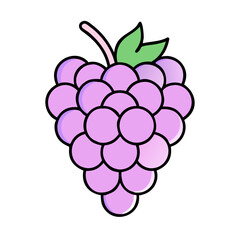 Cartoon Raspberry Illustration Purple Berry, Sweet Fruit, Graphic Design