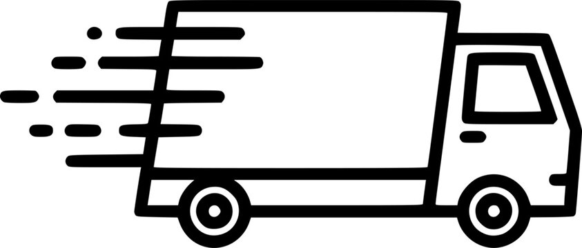 recommend clip art: set of Fast moving shipping delivery truck line art vector icon for transportation apps and websites
                    