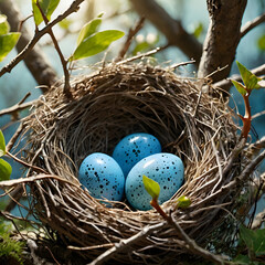 Fototapeta premium Eggshell Blue Nature's Palette for Earth Day