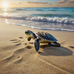 Sea Turtle Journey Embracing Earth's Oceans on Earth Day