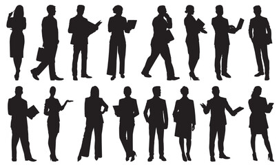 people standing in row silhouette vector.
