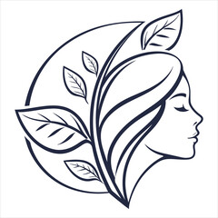 Floral Woman Silhouette Logo